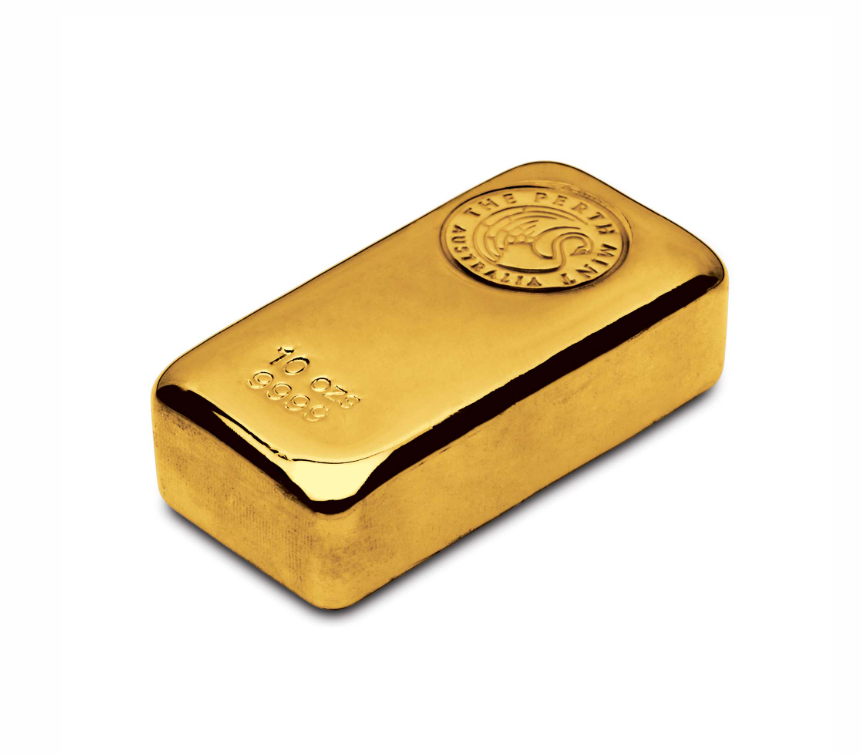 10oz Perth Mint Gold Bar 'Cast'