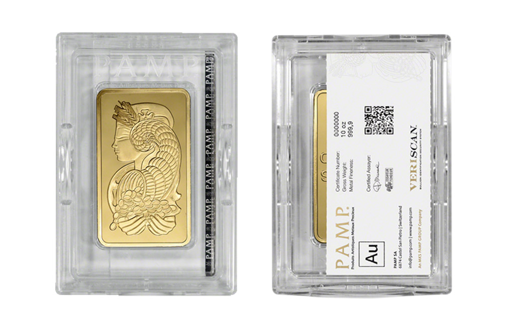 10 oz Gold Bar - PAMP Suisse Lady Fortuna