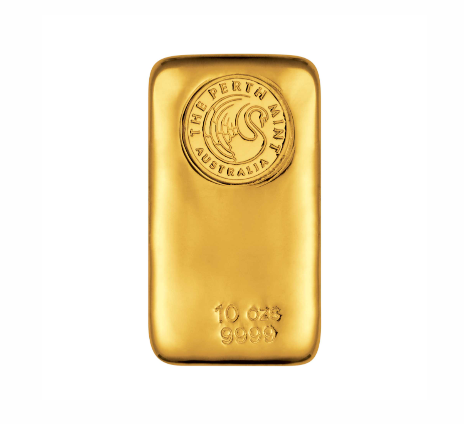 10oz Perth Mint Gold Bar 'Cast'