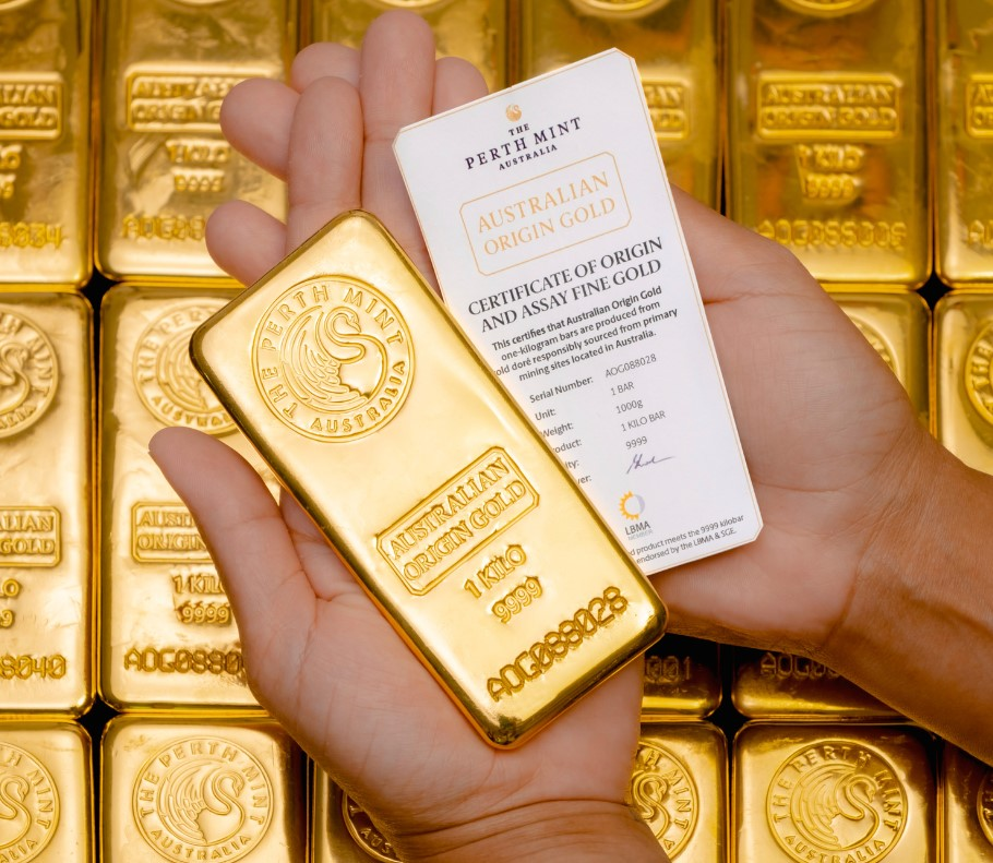 1kilo Perth Mint Gold Cast Bar (Australian Origin)