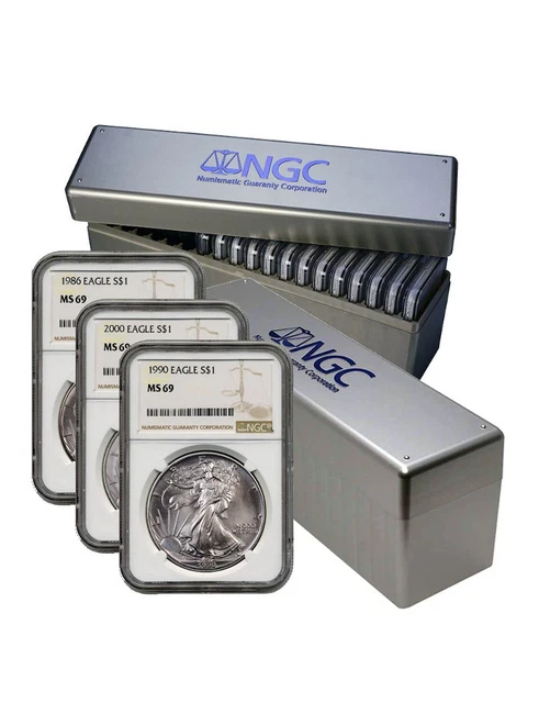 41-pc. 1986 - 2025 American Silver Eagle Coin Complete Date Set NGC MS69