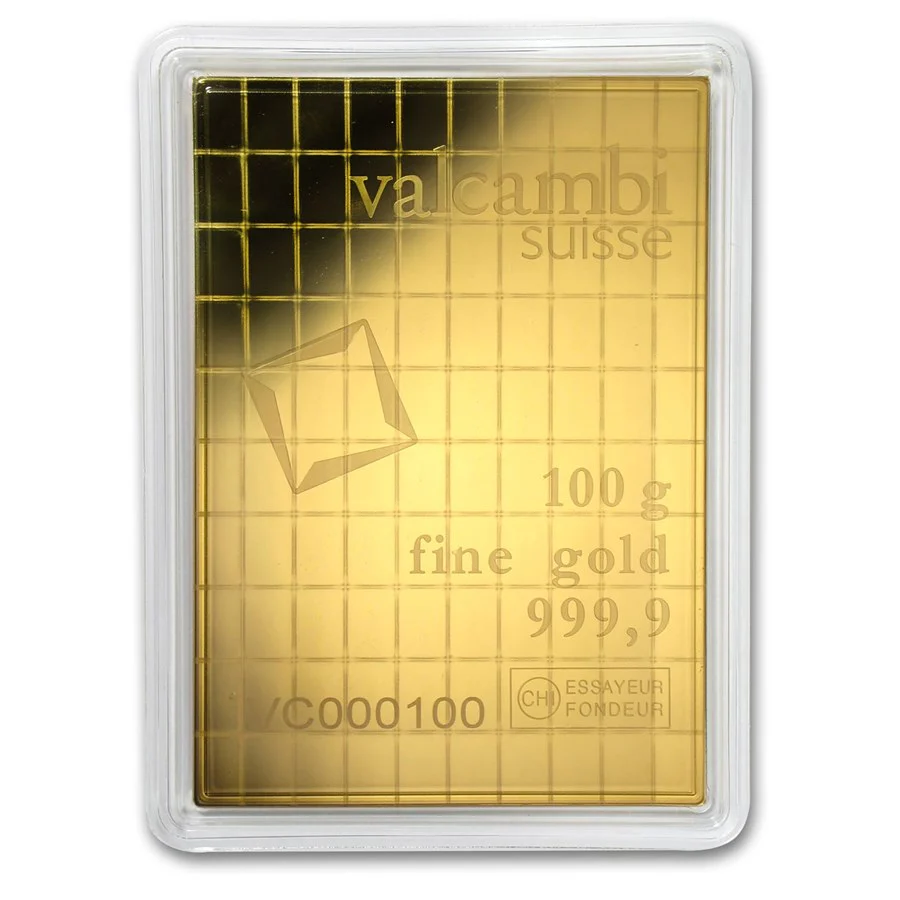 100 x 1 gram Gold Valcambi CombiBar