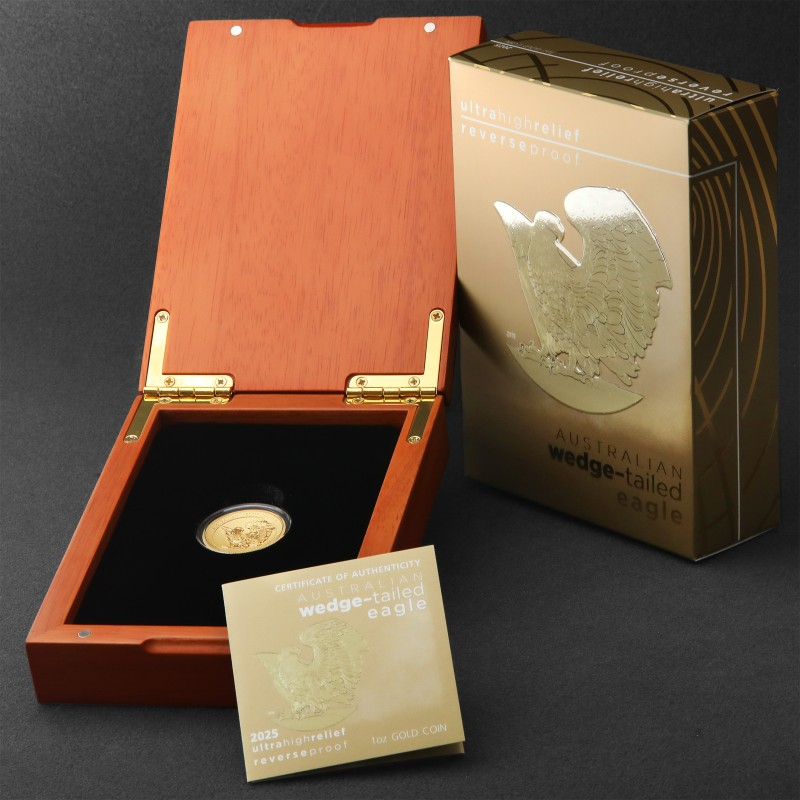 2025 1 oz Gold Australian Wedge-Tailed Eagle Gold Reverse Proof Ultra High Relief Coin