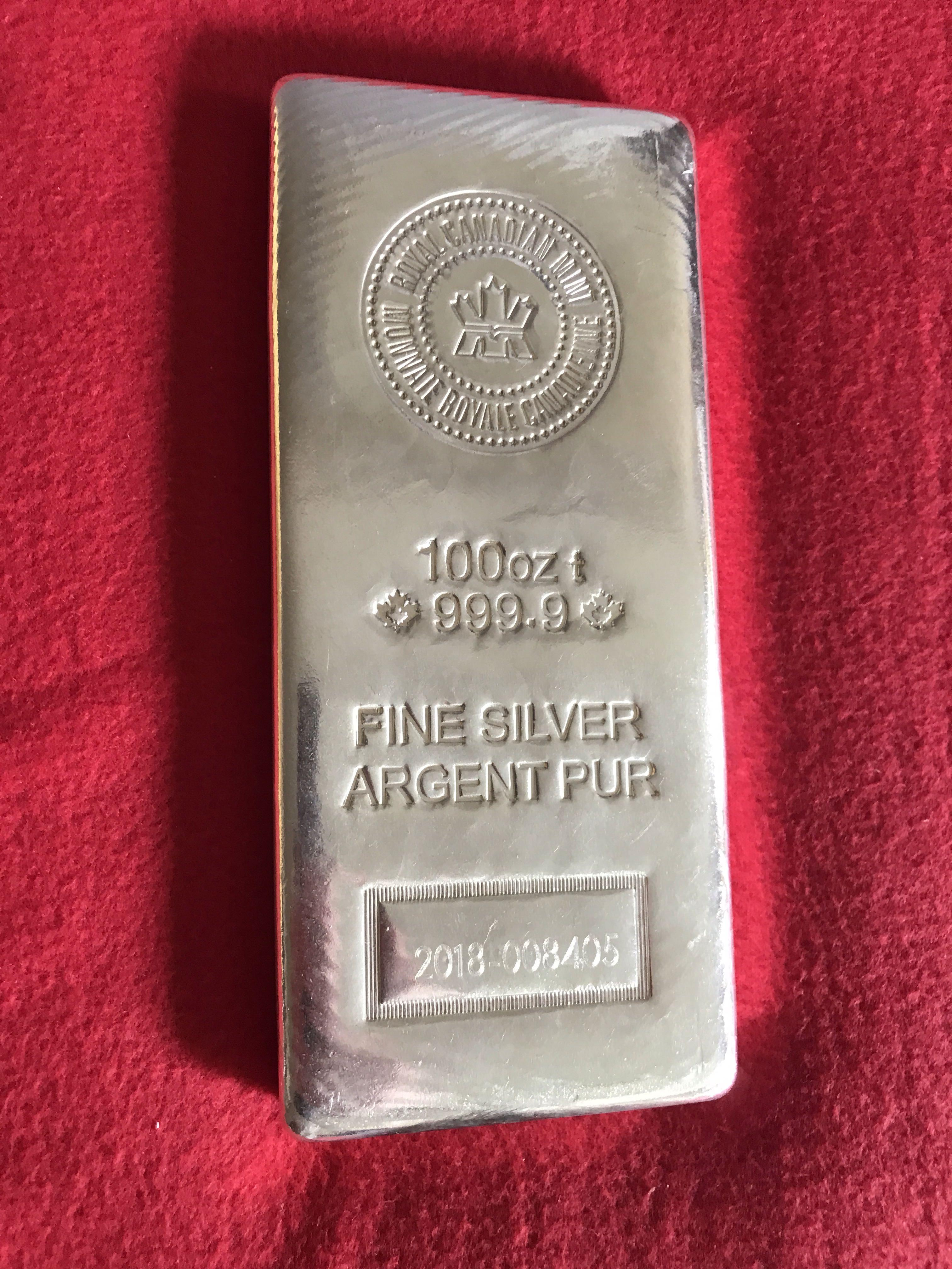 100 oz Silver Bar | Royal Canadian Mint