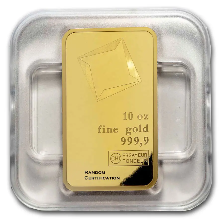 10 oz. Gold Bar - Valcambi Suisse - 999.9 Fine Sealed with Assay Certificate
