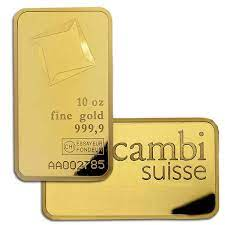 10 oz. Gold Bar - Valcambi Suisse - 999.9 Fine Sealed with Assay Certificate