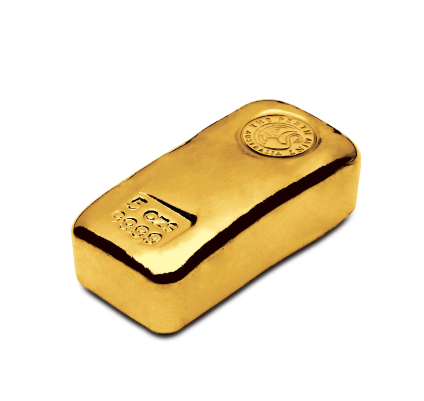5oz Perth Mint 5oz Gold Cast Bar