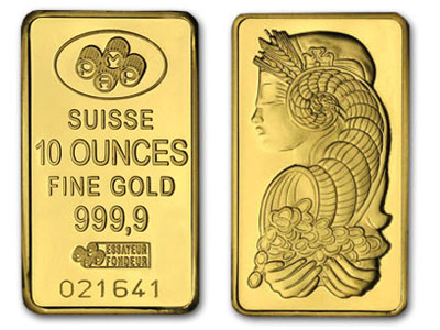 10 oz Gold Bar - PAMP Suisse Lady Fortuna