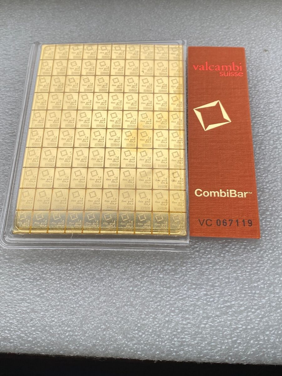 100 x 1 gram Gold Valcambi CombiBar