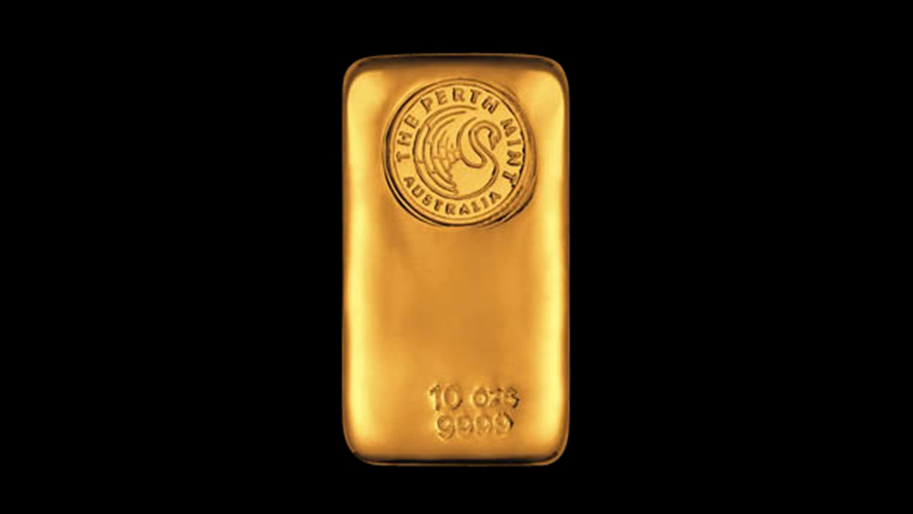 10oz Perth Mint Gold Bar 'Cast'