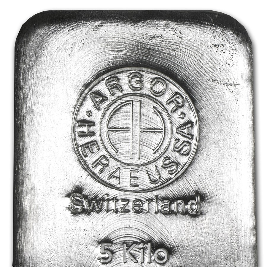 5000 gram Silver Bar - Argor-Heraeus (Poured)