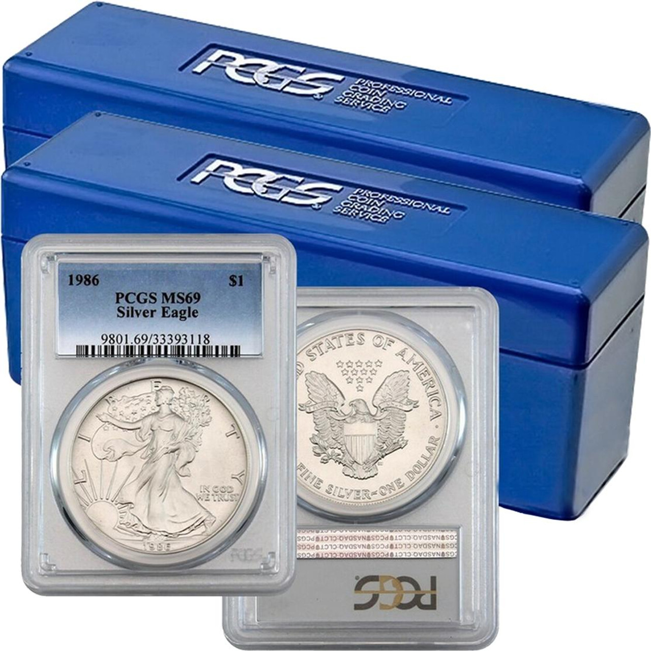1986-2023 Complete Silver Eagle Set PCGS MS69 - 38 Coins